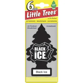 0370619 Little Trees Hanging Air Freshener, Black Ice, 6-pk