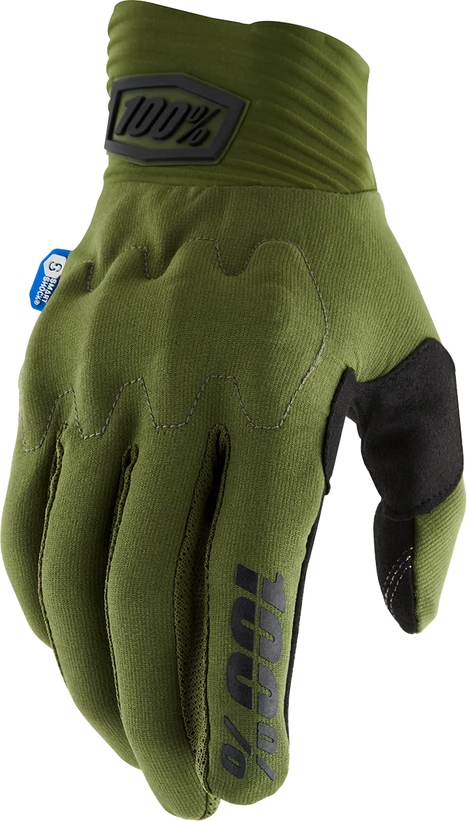 100% Cognito Smart Shock Gloves - Army Green/Black - Medium 10014-00026