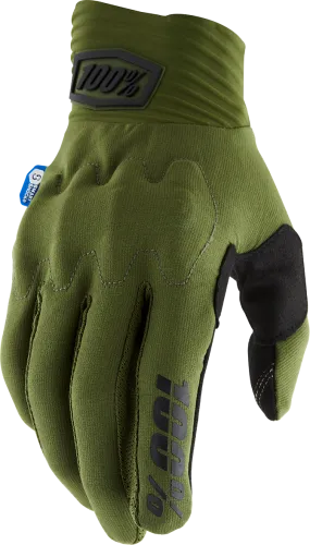 100% Cognito Smart Shock Gloves - Army Green/Black - Medium 10014-00026