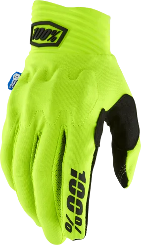 100% Cognito Smart Shock Gloves - Fluorescent Yellow - Large 10014-00042