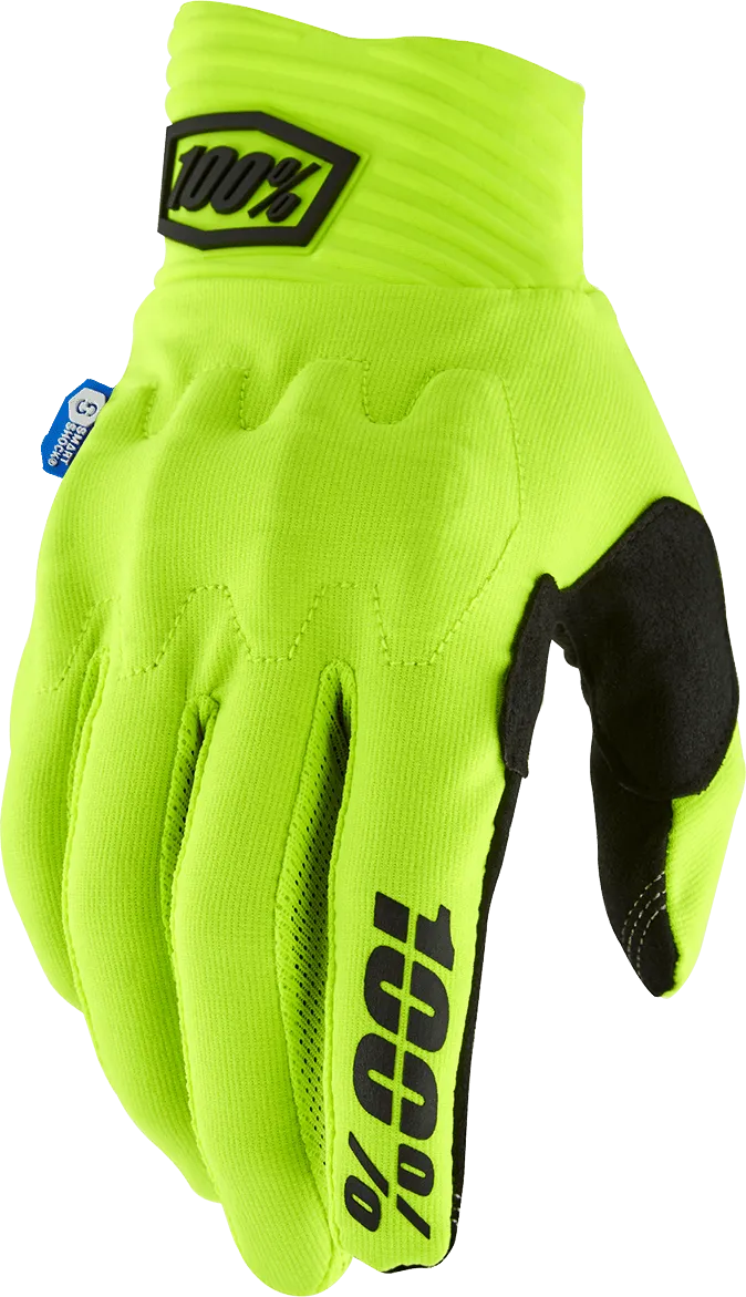 100% Cognito Smart Shock Gloves - Fluorescent Yellow - Large 10014-00042