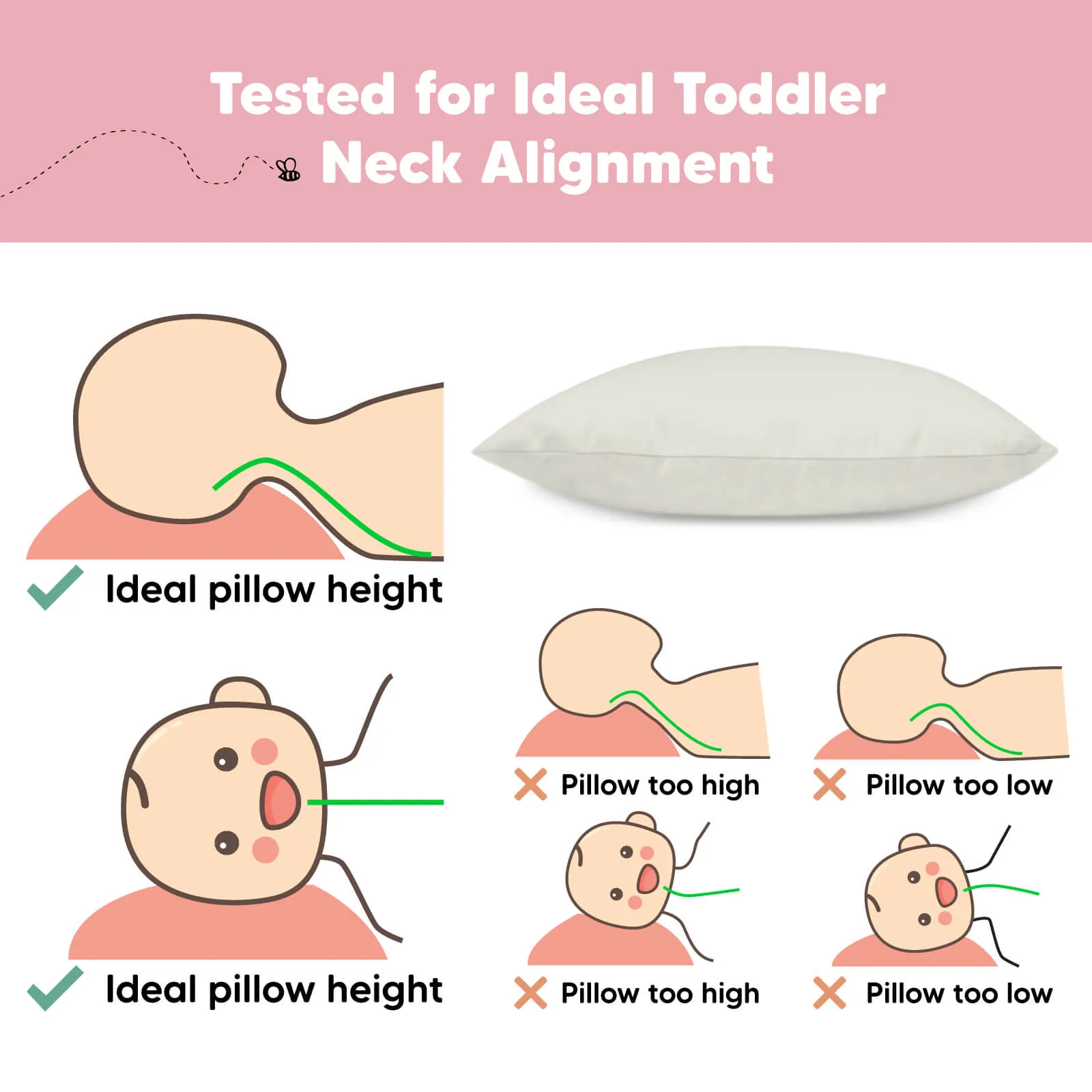 2-Pack Toddler Pillows (Clay)