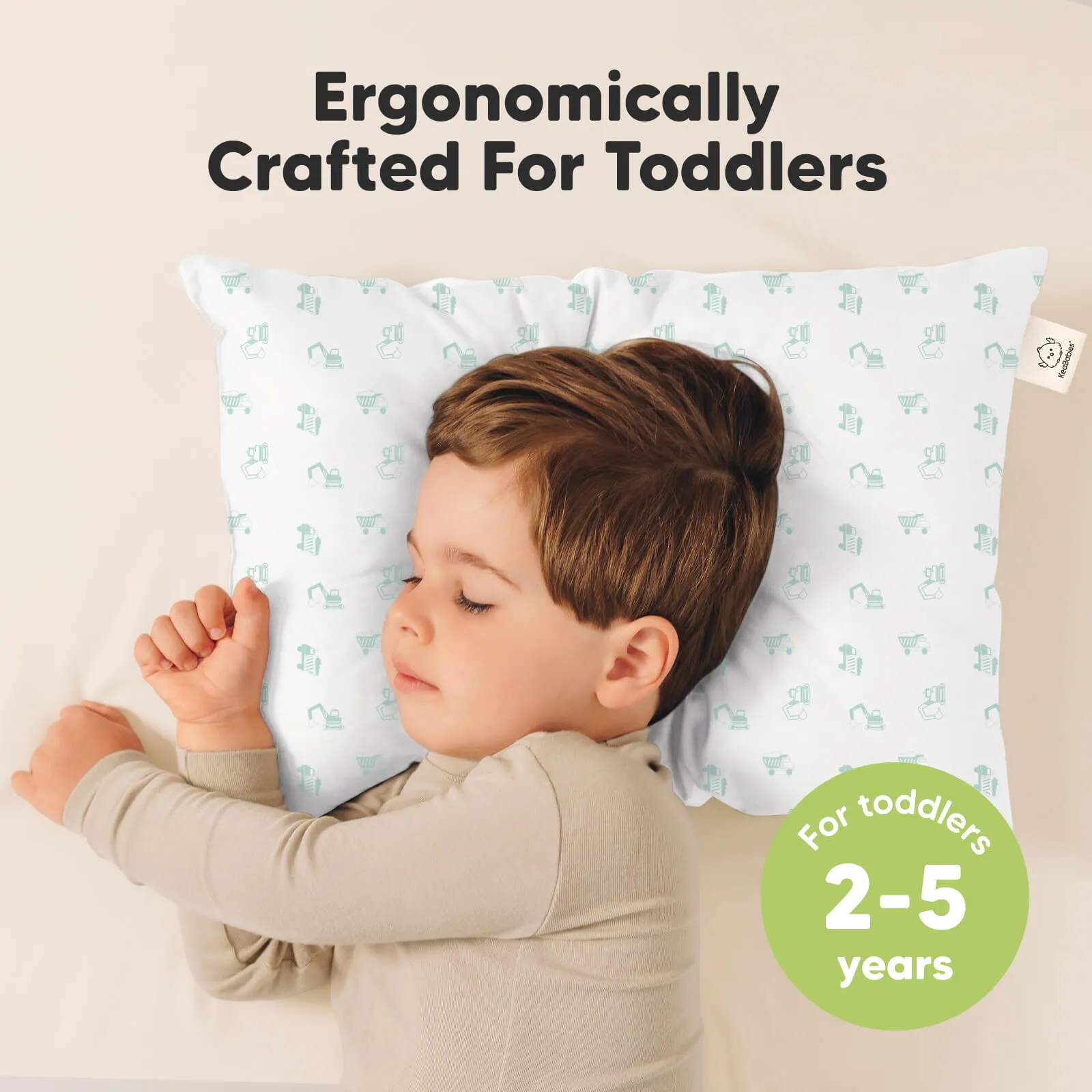 2-Pack Toddler Pillows (Excavator)