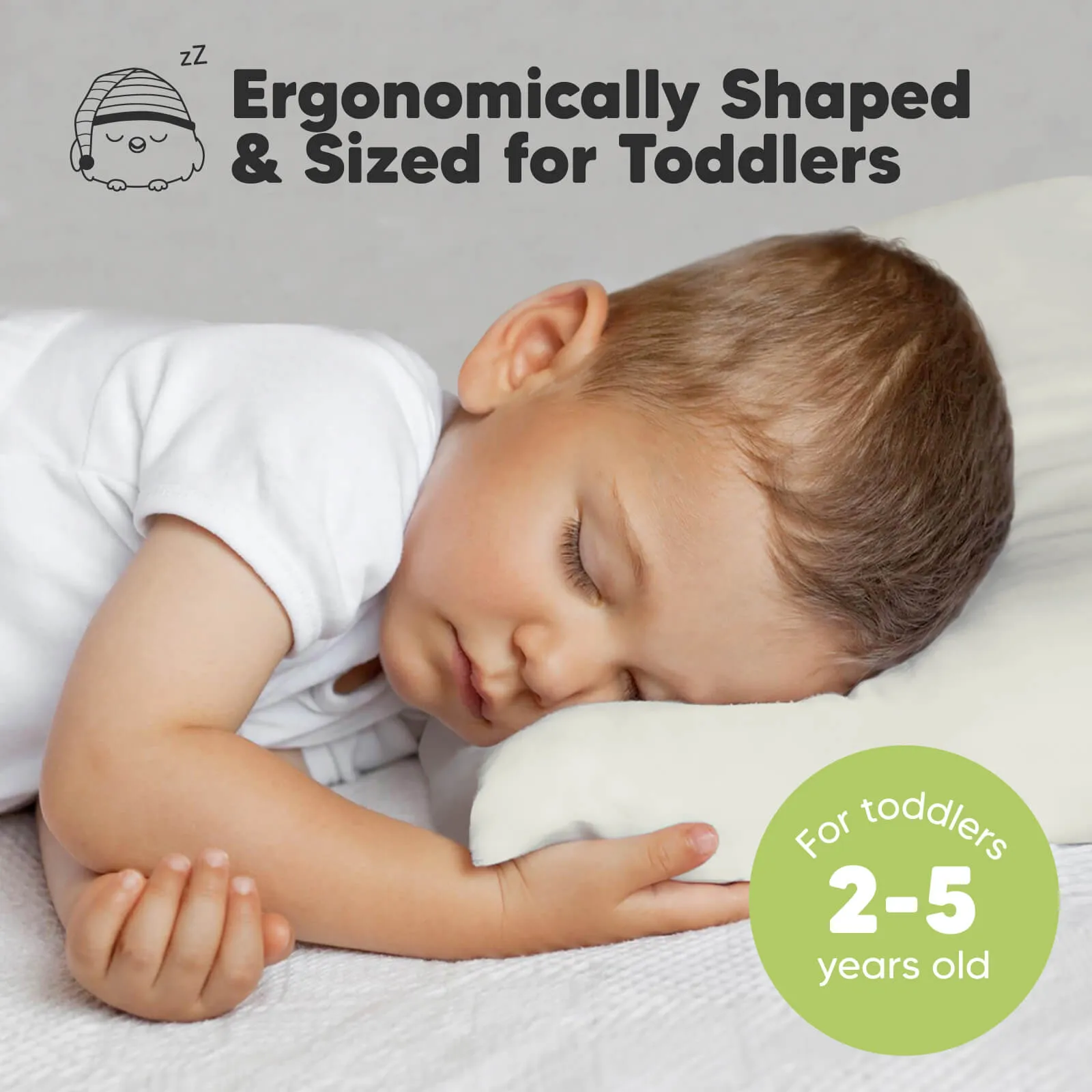 2-Pack Toddler Pillows (Pearl Gray)