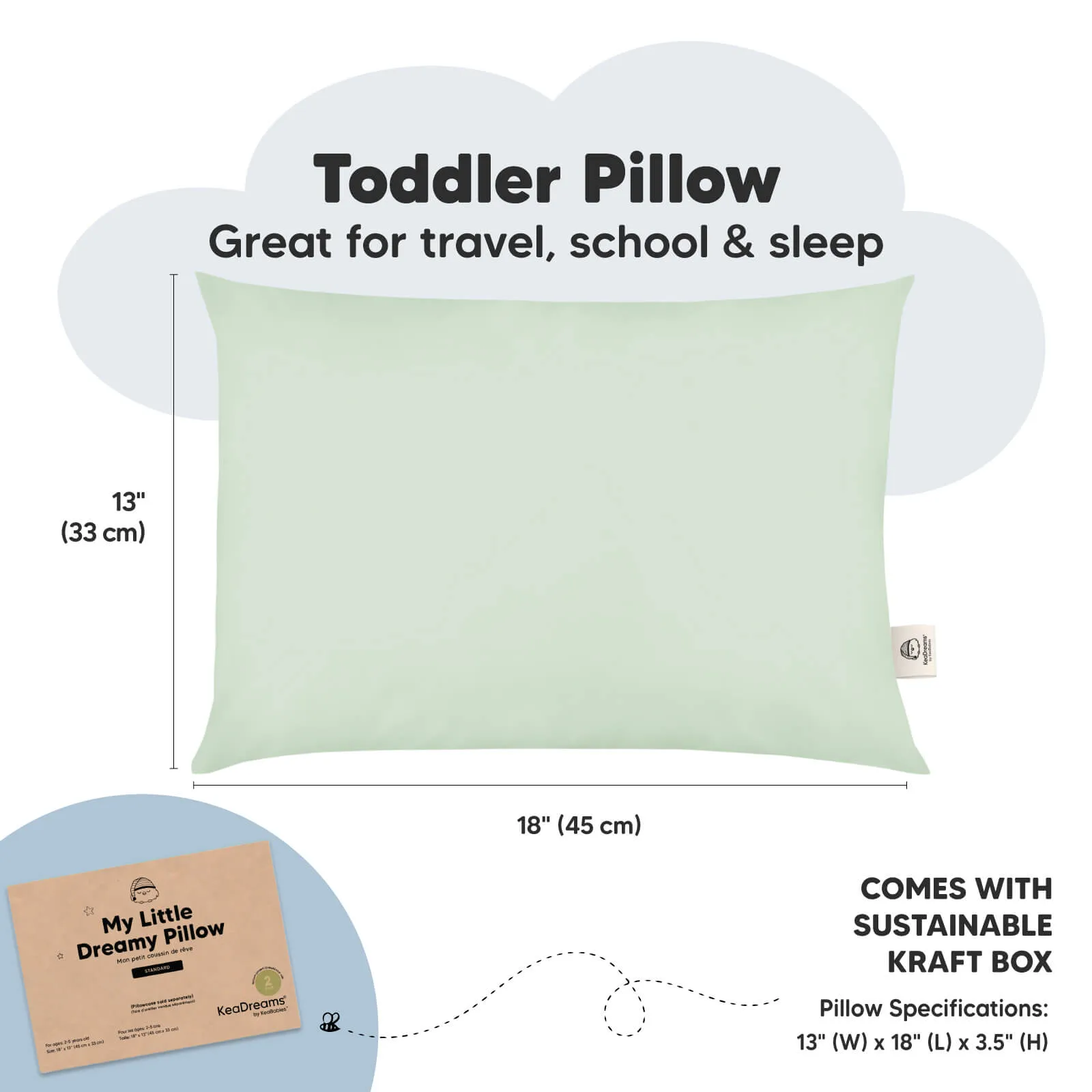 2-Pack Toddler Pillows (Sage)