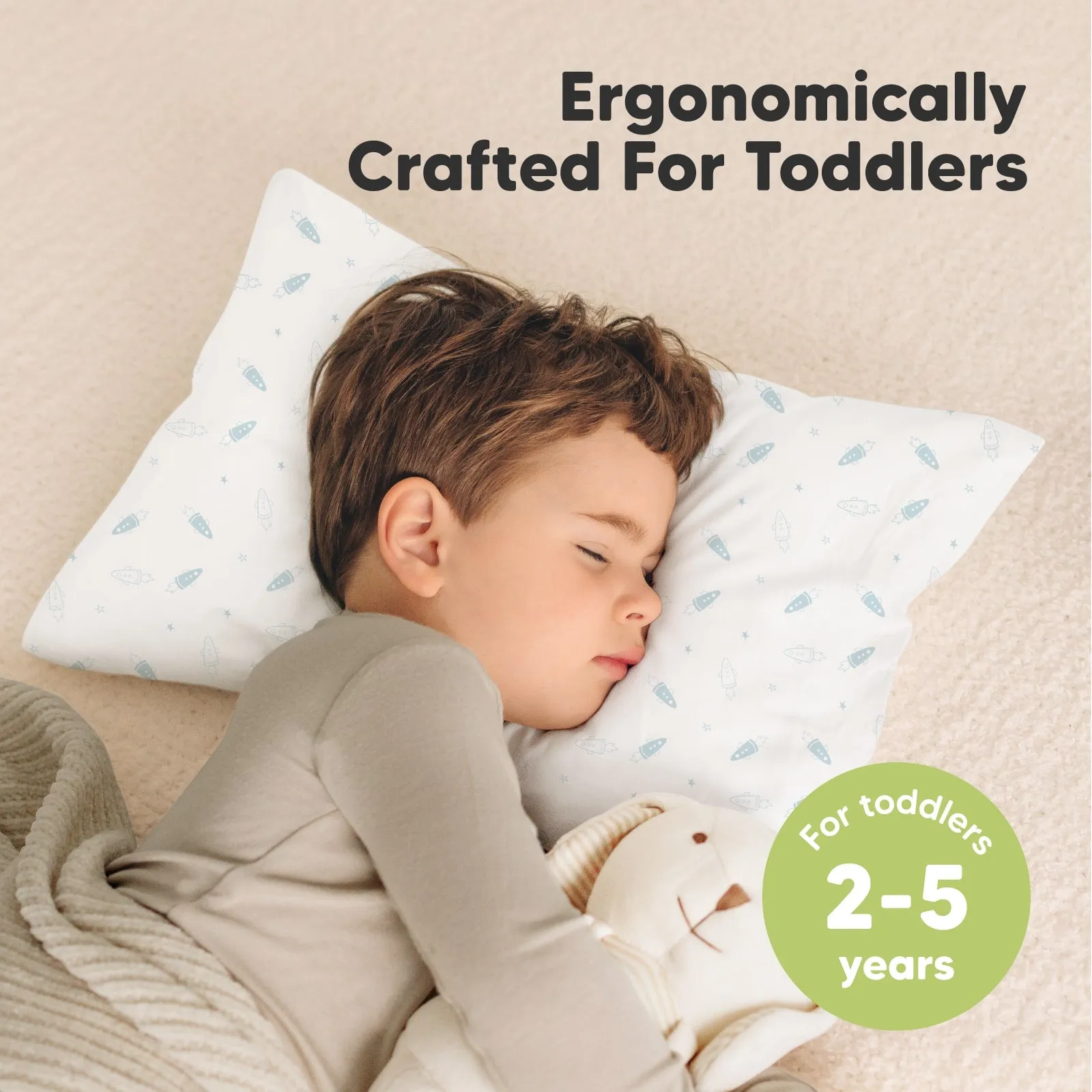 2-Pack Toddler Pillows (Spacecrafts)