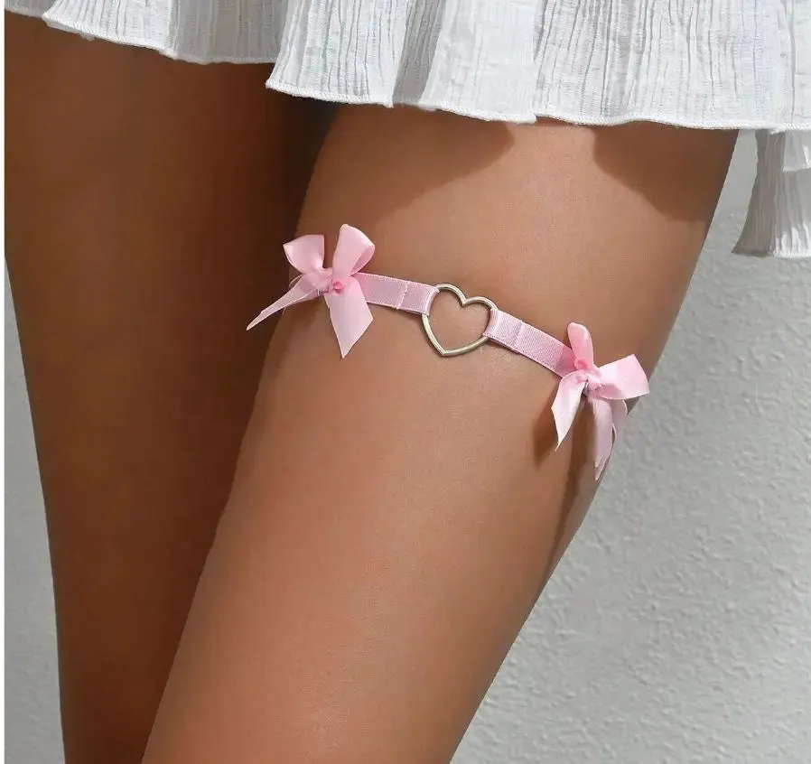 Anime Lolita Elastic Bow Leg Garter (Various Colors)