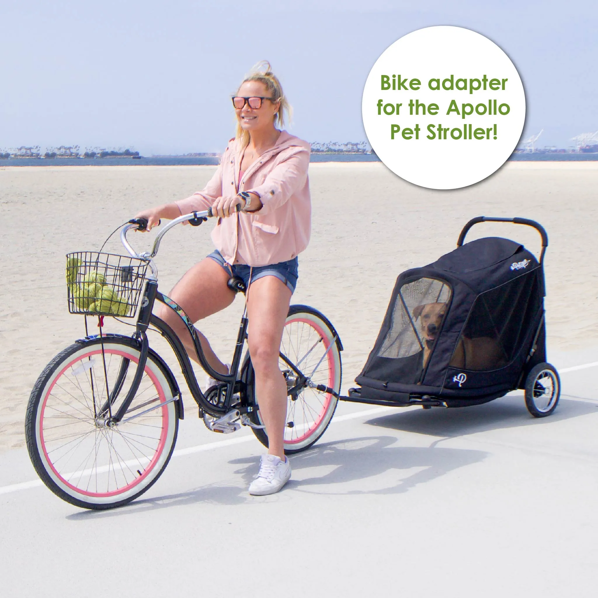 Apollo/Elite Pet Stroller Bike Adapter: Attaches Securely, Adjustable Distance, Durable Clasp, Portable, Lightweight, Sturdy, Durable, COMPATIBLE WITH PETIQUE APOLLO/ELITE PET STROLLER ONLY