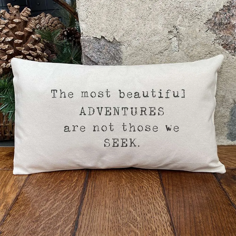 Beautiful Adventures (Quote) - Rectangular Canvas Pillow