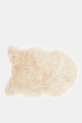 Beige Faux Fur Pile Mat