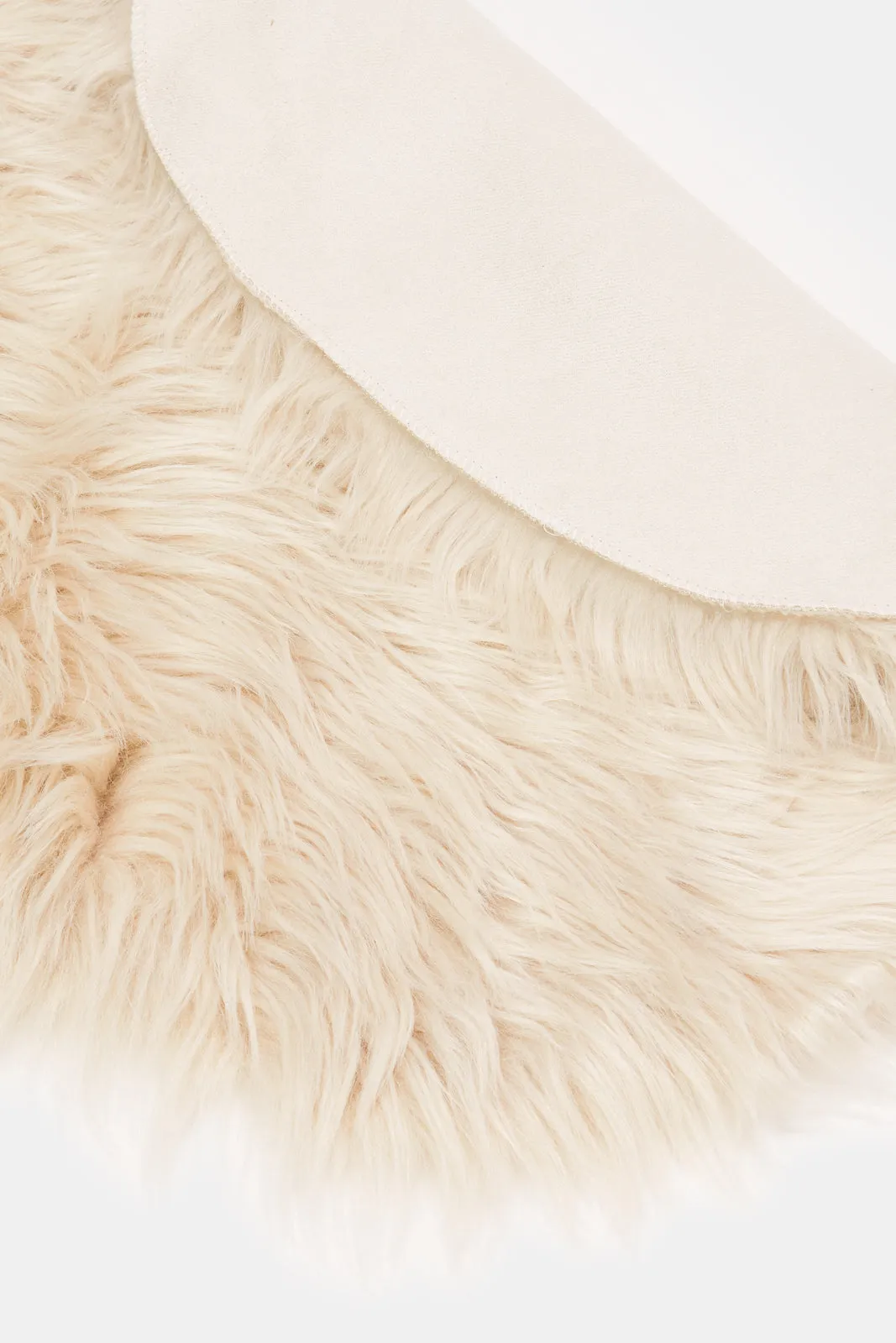 Beige Faux Fur Pile Mat