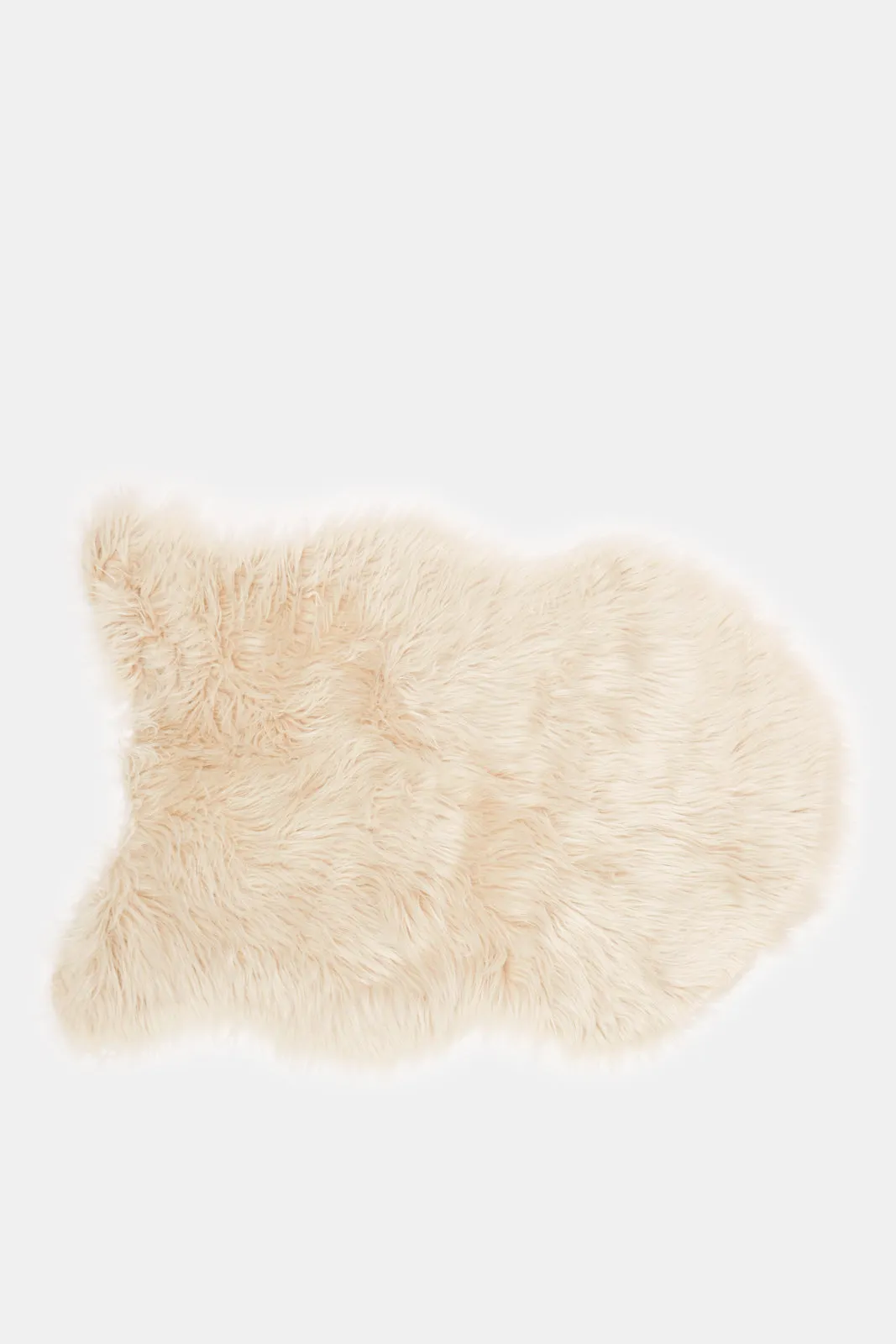 Beige Faux Fur Pile Mat