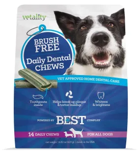 Brush Free Daily Dental Chews for Dogs, 14 ct