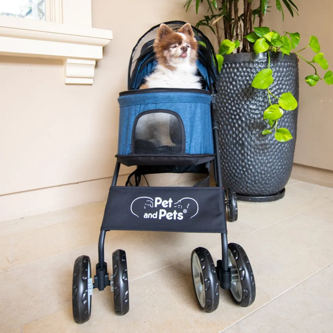 Catalina Pet Stroller: Durable, Lightweight, Compact Fold, Ventilation, Pee Pad Insert, Cup Holder, for Dogs/Cats/Pets up to 45LB