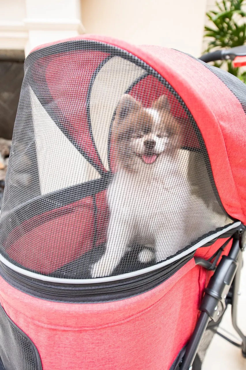 Catalina Pet Stroller: Durable, Lightweight, Compact Fold, Ventilation, Pee Pad Insert, Cup Holder, for Dogs/Cats/Pets up to 45LB