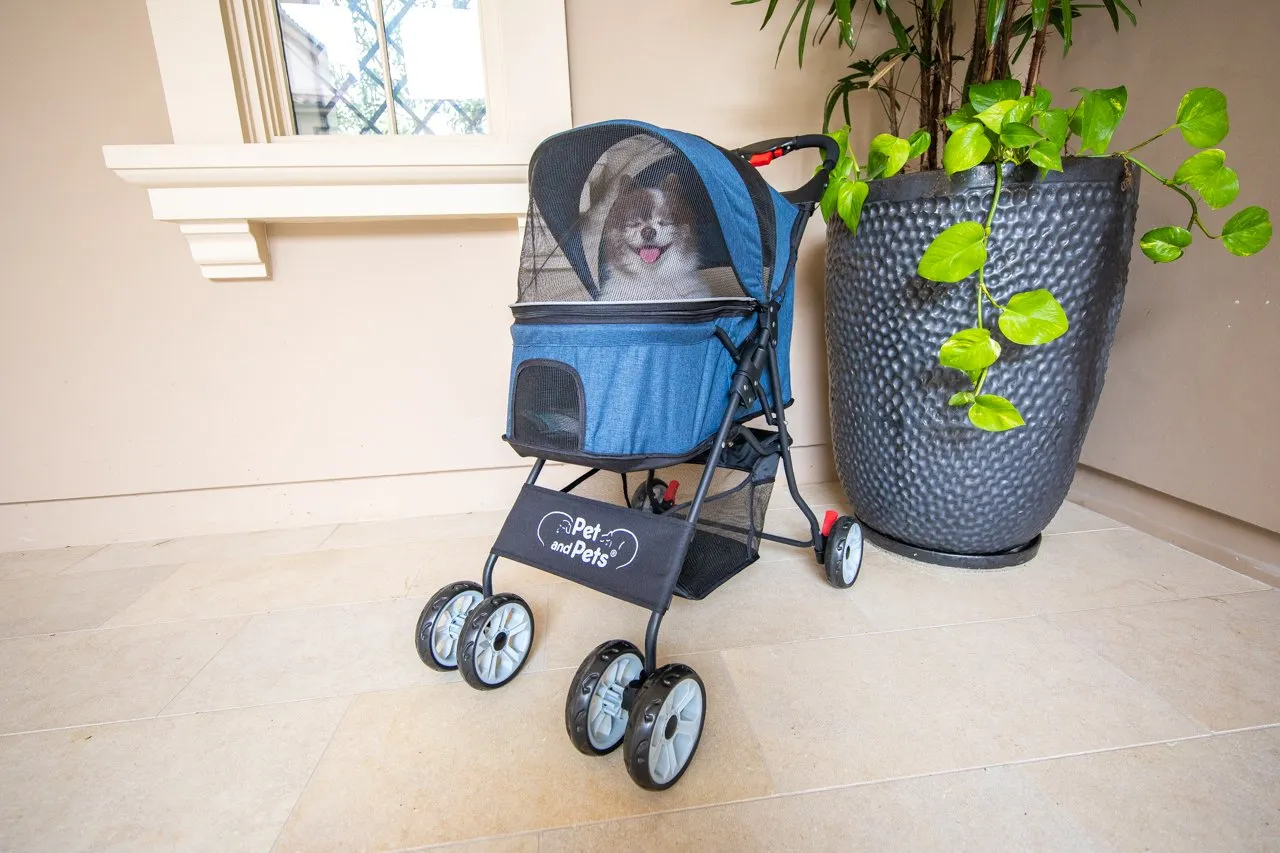 Catalina Pet Stroller: Durable, Lightweight, Compact Fold, Ventilation, Pee Pad Insert, Cup Holder, for Dogs/Cats/Pets up to 45LB