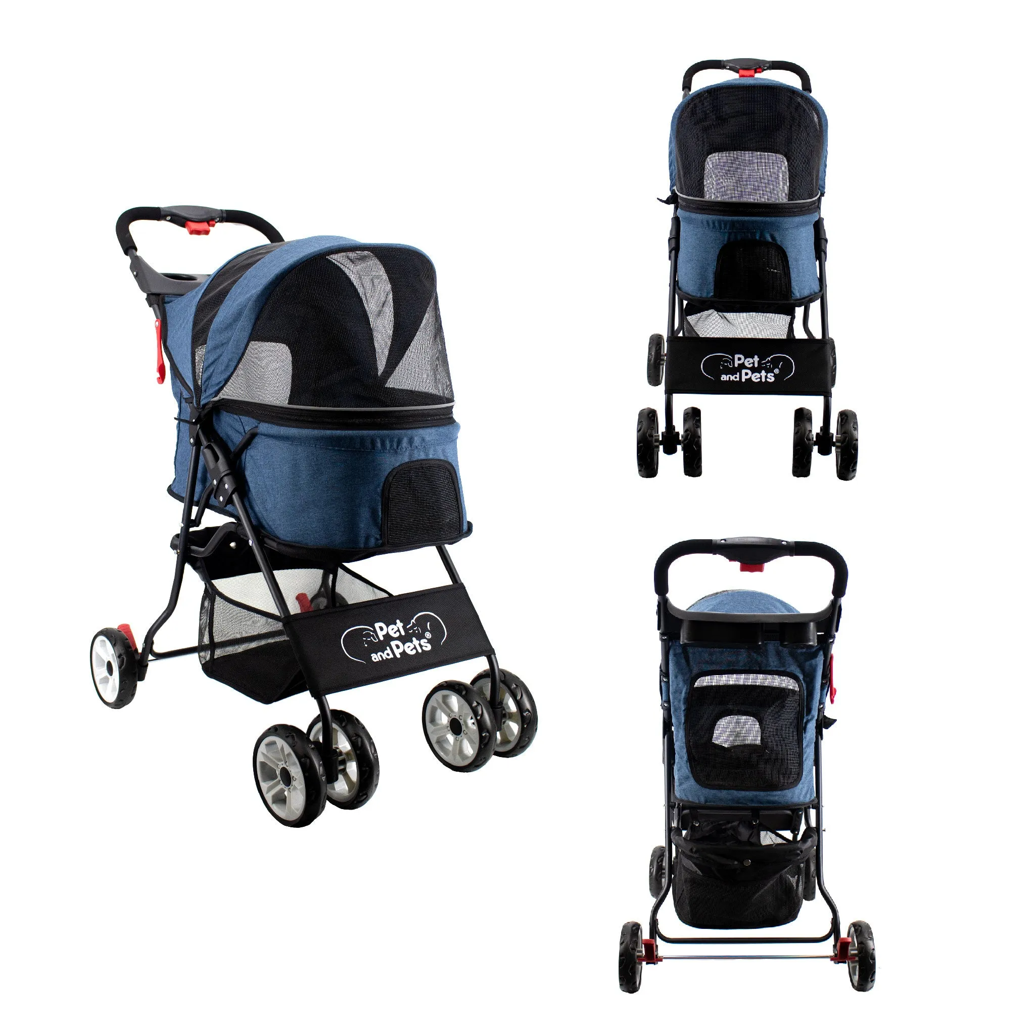 Catalina Pet Stroller: Durable, Lightweight, Compact Fold, Ventilation, Pee Pad Insert, Cup Holder, for Dogs/Cats/Pets up to 45LB