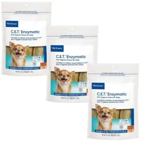 C.E.T. Enzymatic Dental Chews for Extra Small Dogs 3-Pack 90 Chews