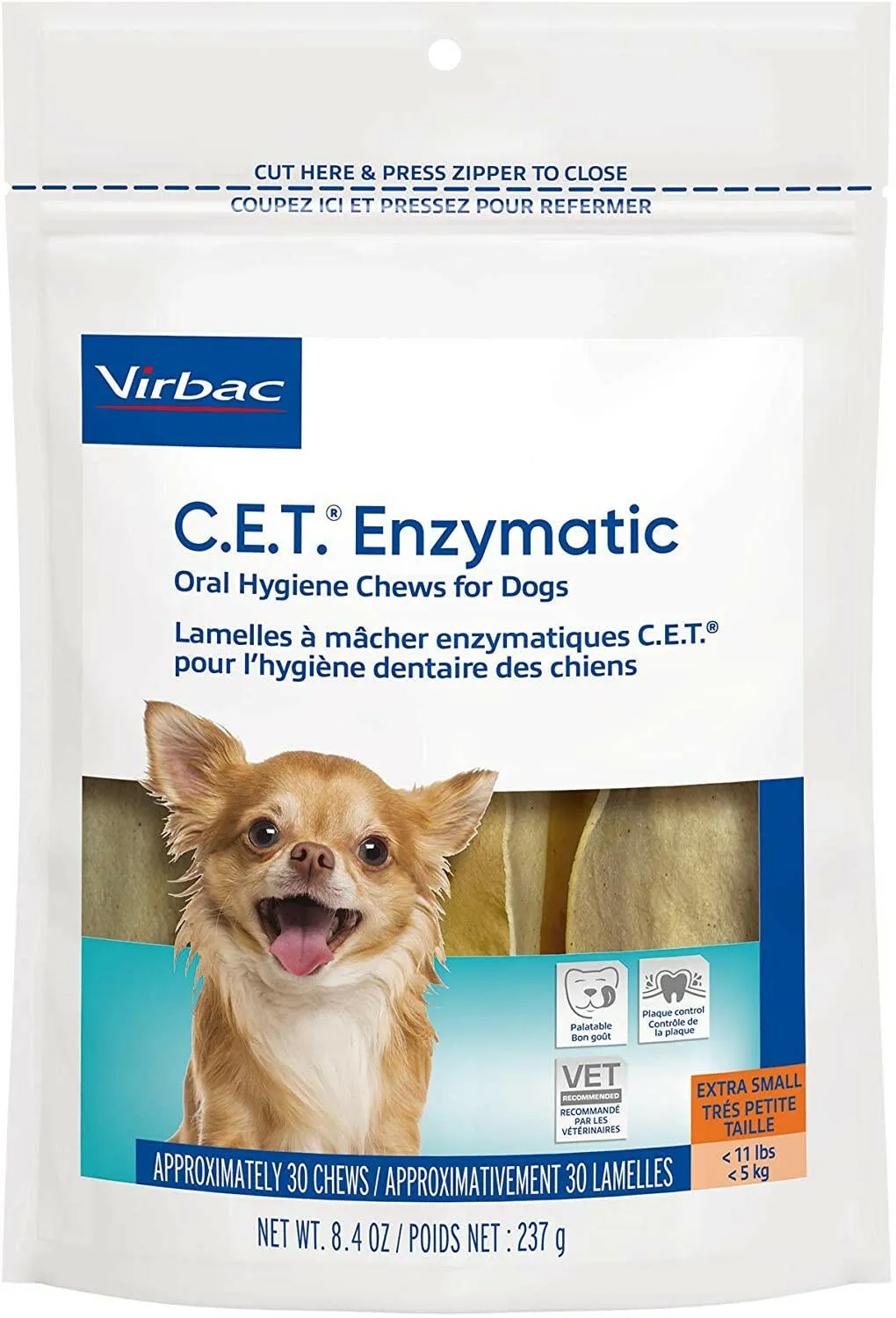 C.E.T. Enzymatic Dental Chews for Extra Small Dogs 3-Pack 90 Chews