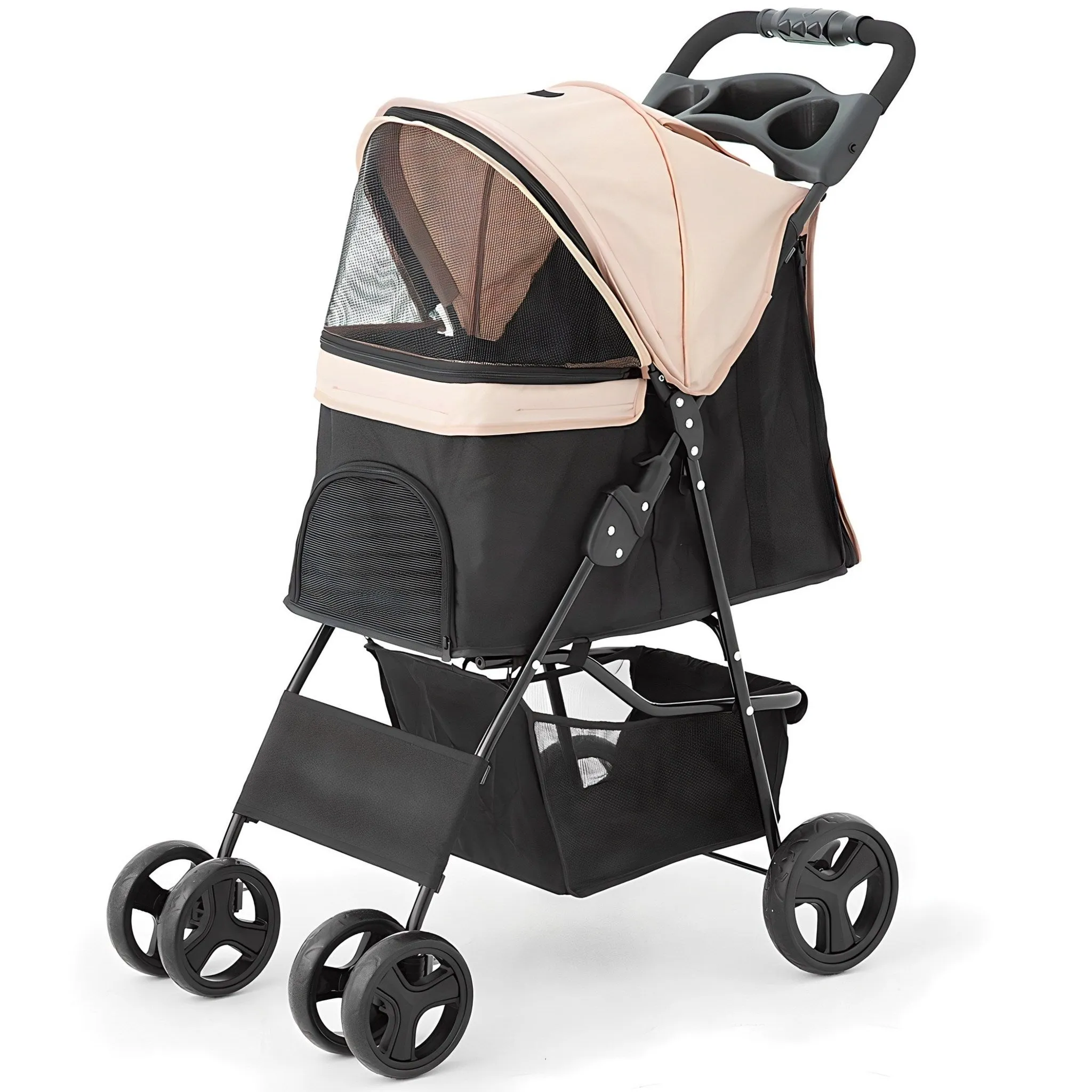 Exploration Pet Basic One-Touch Folding Stroller, Black   Beige, 1 pc - Stroller - 🏆 #6 - Pet Supplies - Best of December