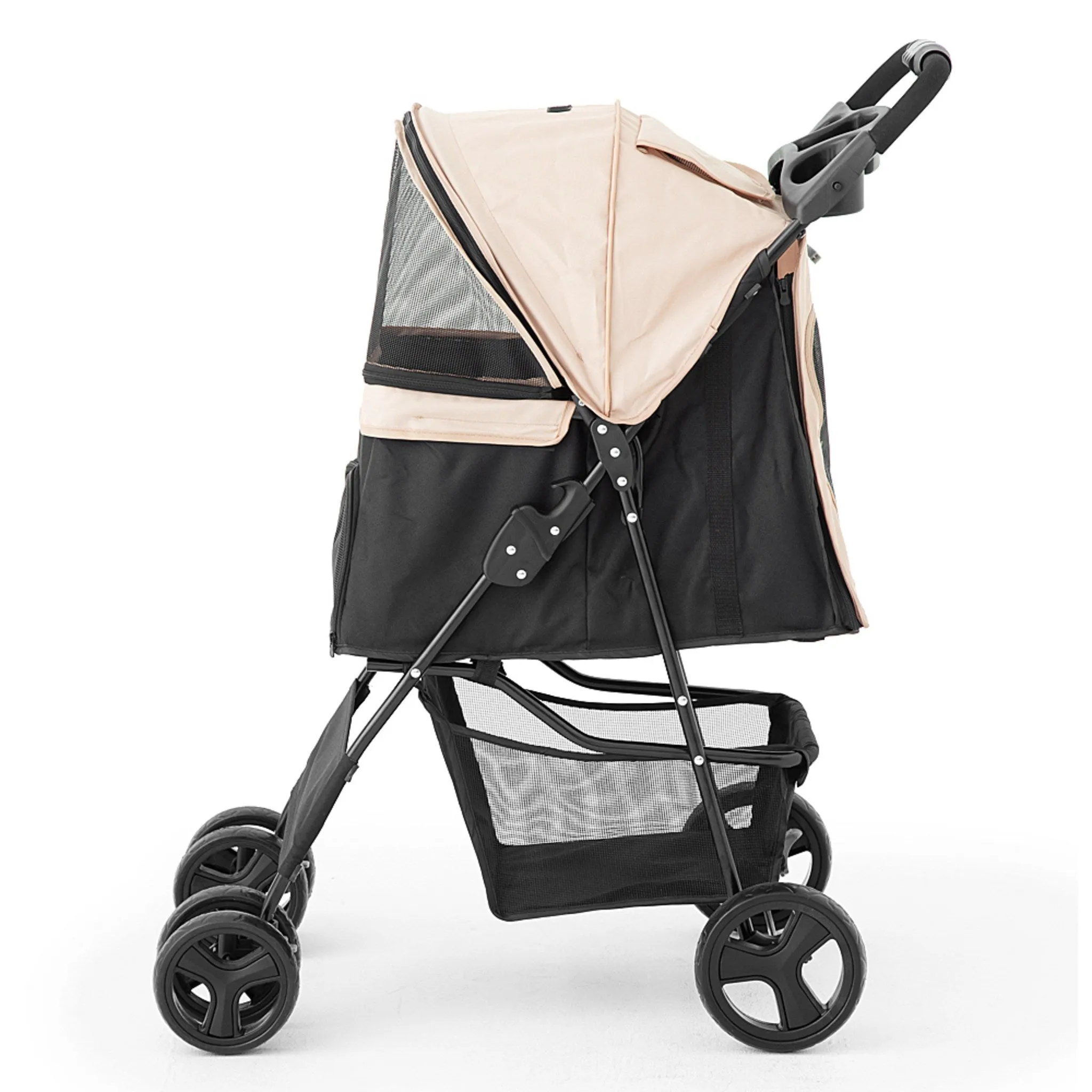 Exploration Pet Basic One-Touch Folding Stroller, Black   Beige, 1 pc - Stroller - 🏆 #6 - Pet Supplies - Best of December