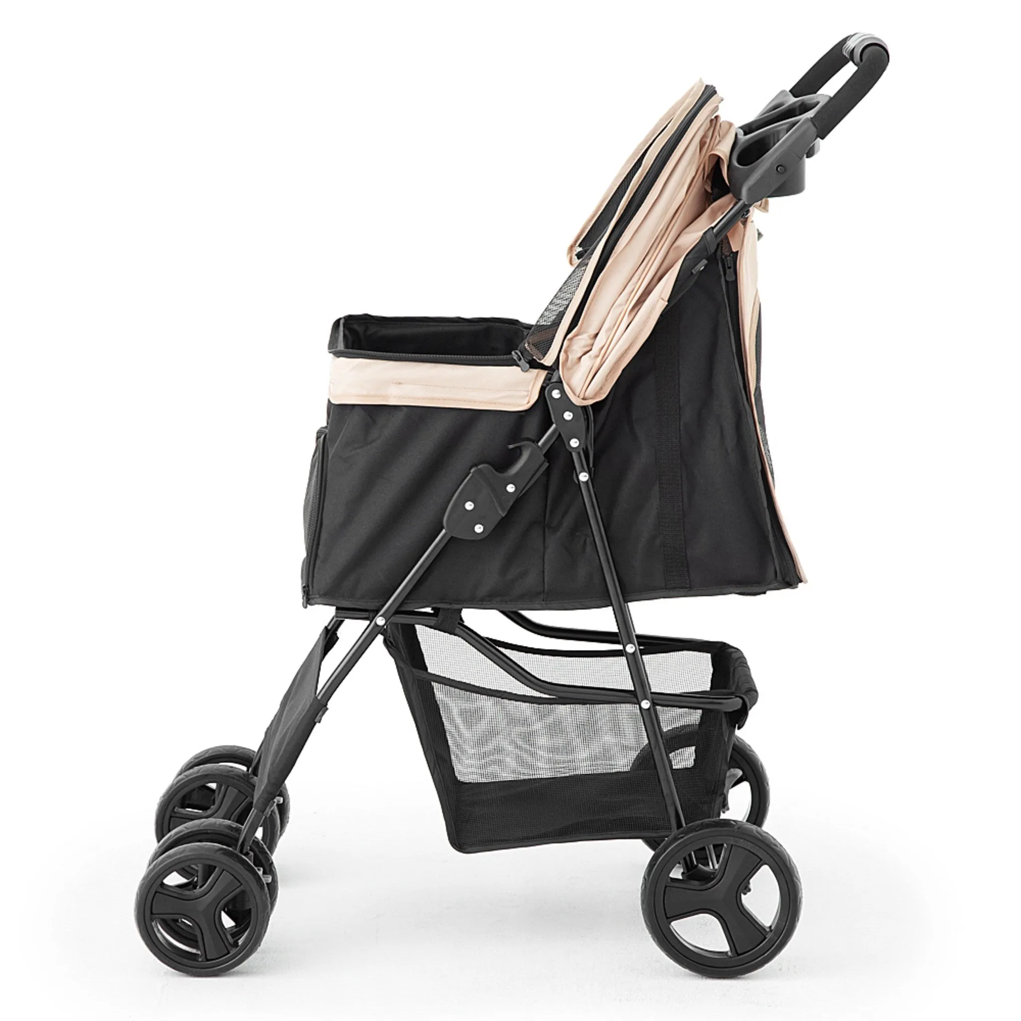 Exploration Pet Basic One-Touch Folding Stroller, Black   Beige, 1 pc - Stroller - 🏆 #6 - Pet Supplies - Best of December