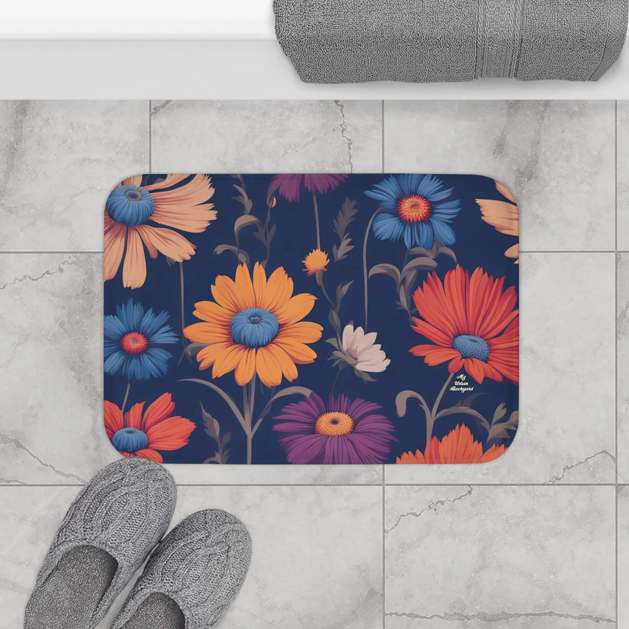 Fun Wildflowers, Memory Foam Bath Mat - Cozy Bathroom Essential