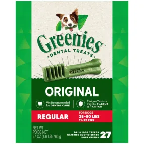 GREENIES Original Regular Dental Treats, 27 Count