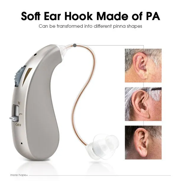 Hearing Aids for Ear, Mini Invisible Rechargeable Hearing Amplifier to Aid Hearing with Noise Cancelling and Volume Control for Adults or Seniors, Beige