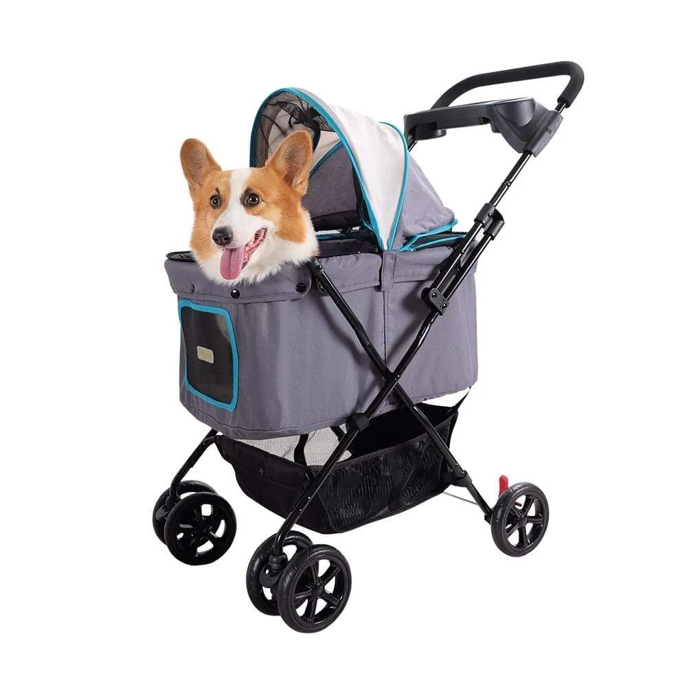 Ibiyaya Easy Strolling Pet Buggy Grey and Blue