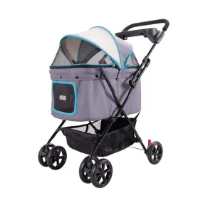 Ibiyaya Easy Strolling Pet Buggy Grey and Blue