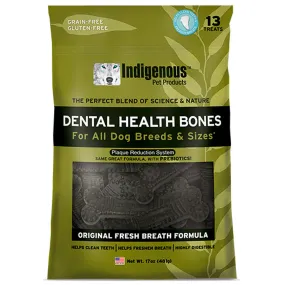 Indigenous Pet Products Dental Health Bones Original Fresh Breath Flavor