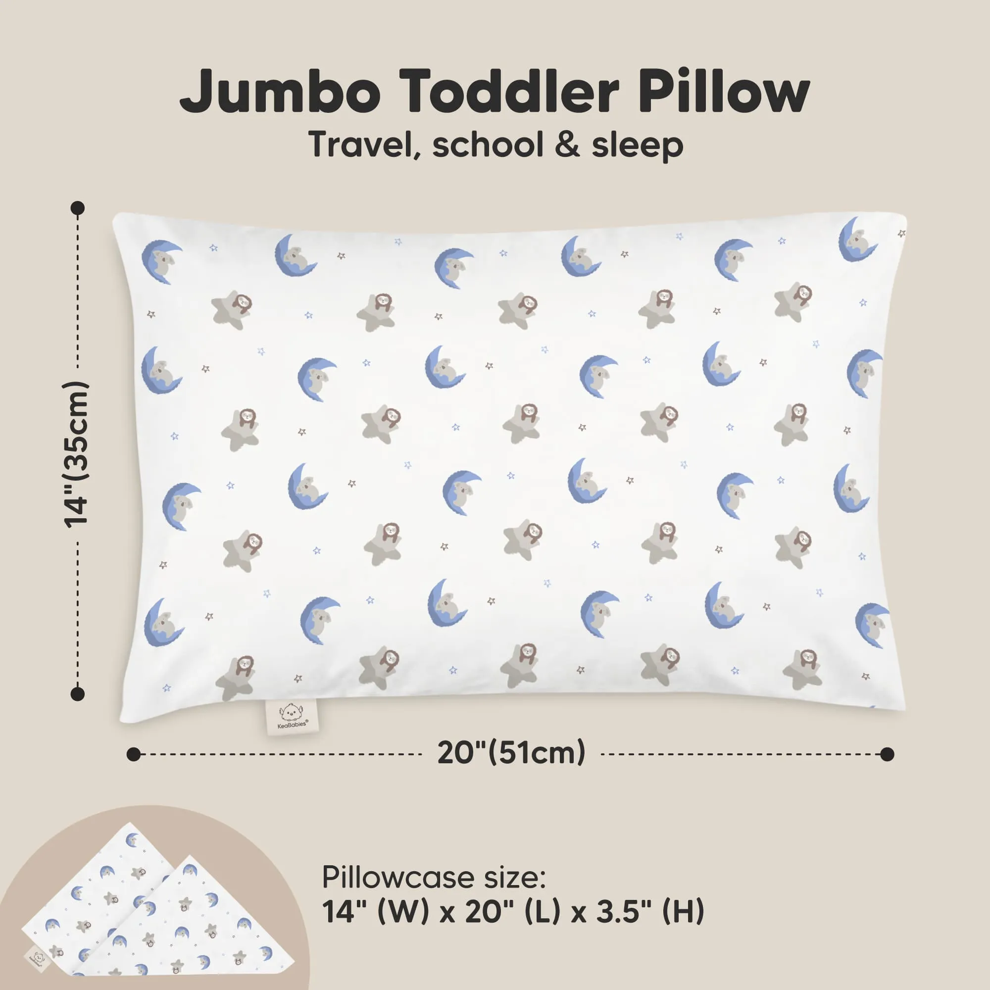 Jumbo Toddler Pillow with Pillowcase (Space Drift)