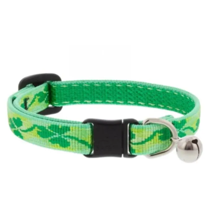 Lupine Cat Collar 1/2" x 8"-12" Shamrocks with Bell