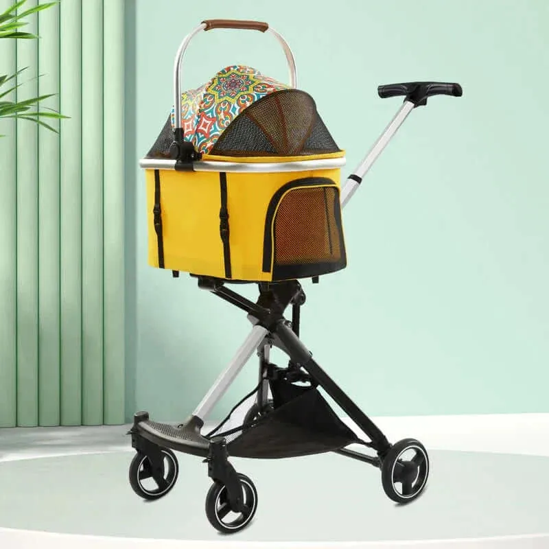 Luxury Ride for Paws: Foldable Stroller for Small & Medium Pets