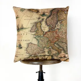 Map of Europe | Decor Rustic | Literary Gifts | Literary Art | Literary Painting | Throw Pillow | Home Decor | Room Decor | Wander Lust