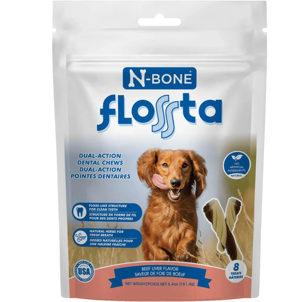 N-Bone FLOSSta Dual Action Beef Liver Flavor Dental Dog Chews