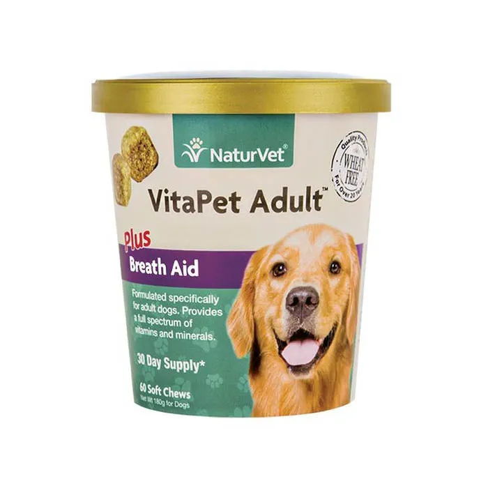 NaturVet VitaPet Adult Plus Breath Aid 60cts