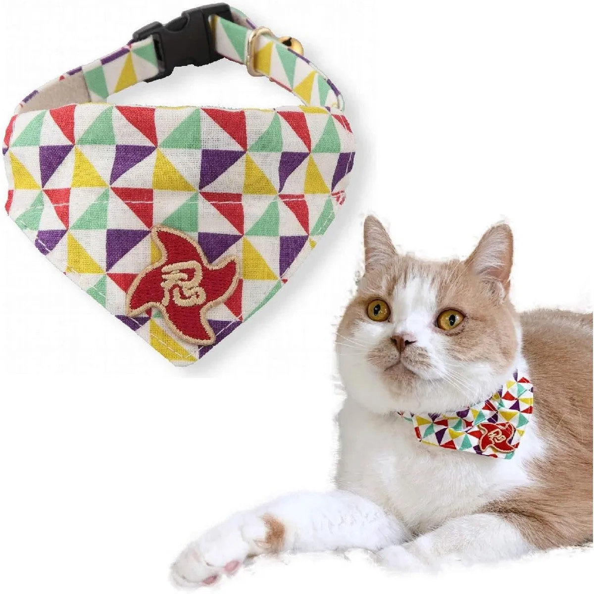 Necoichi Ninja Cat Bandana Collar Yellow