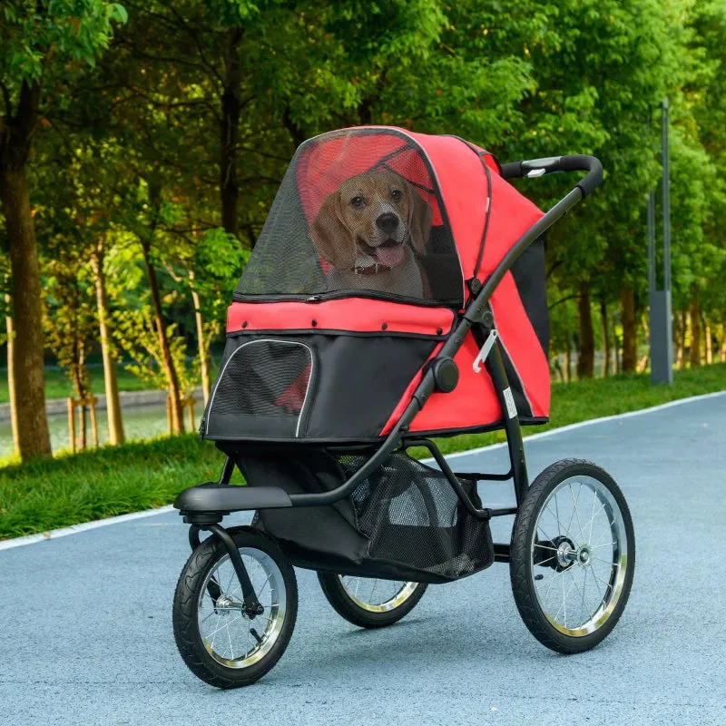 PawHut 164V 3-Wheel Dog Jogging Stroller