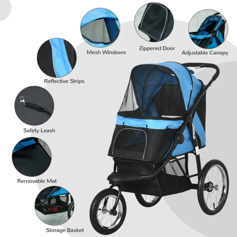 PawHut 164V 3-Wheel Dog Jogging Stroller