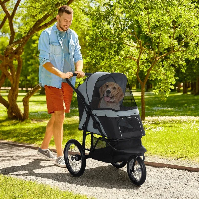 PawHut 164V 3-Wheel Dog Jogging Stroller