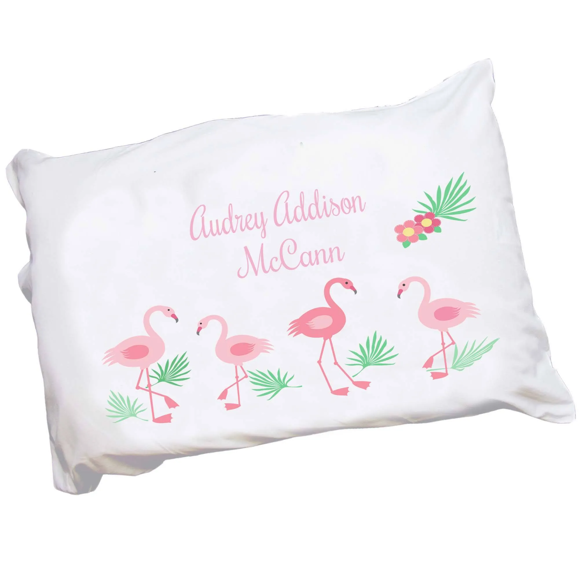 Personalized Flamingo Pillowcase