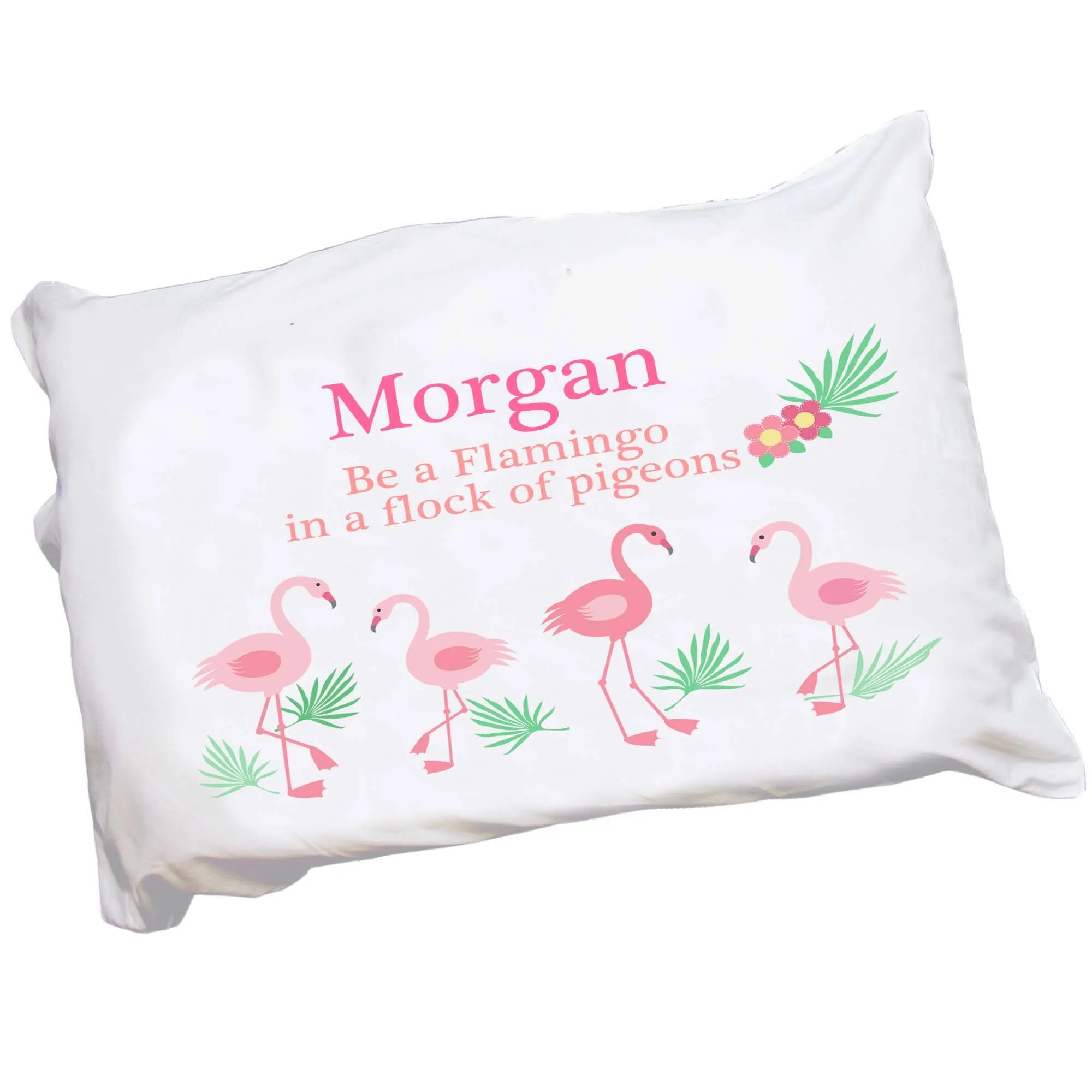 Personalized Flamingo Pillowcase