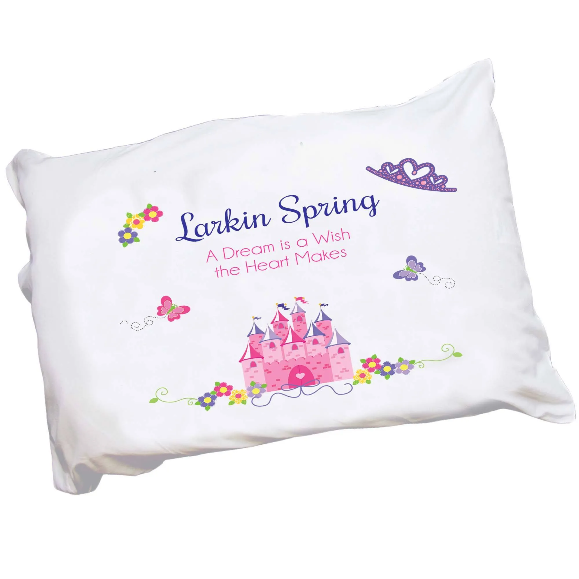 Personalized Girl's Princess Castle Pillowcase