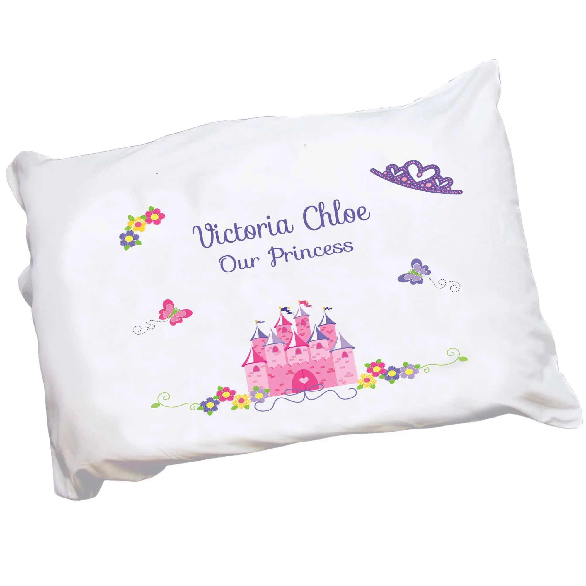 Personalized Girl's Princess Castle Pillowcase