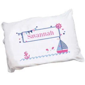 Personalized Girl's Sailboat Pillowcase