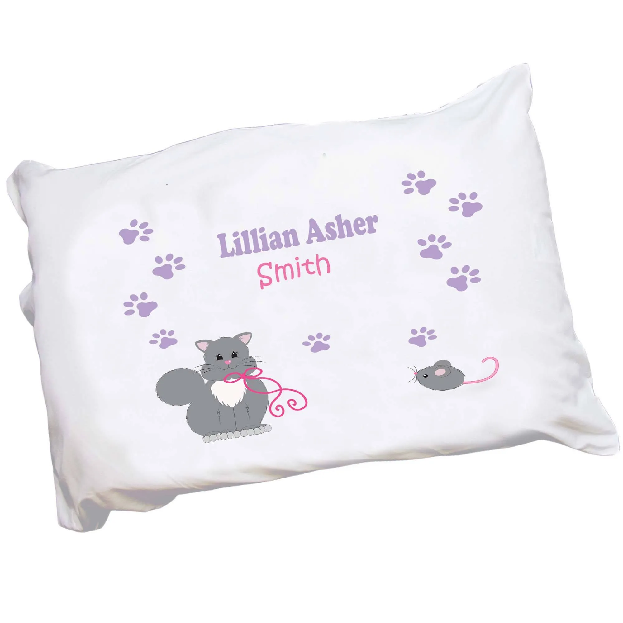 Personalized Kitty Cat Pillowcase