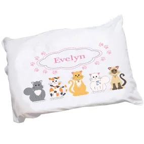 Personalized Pink Cats Pillowcase