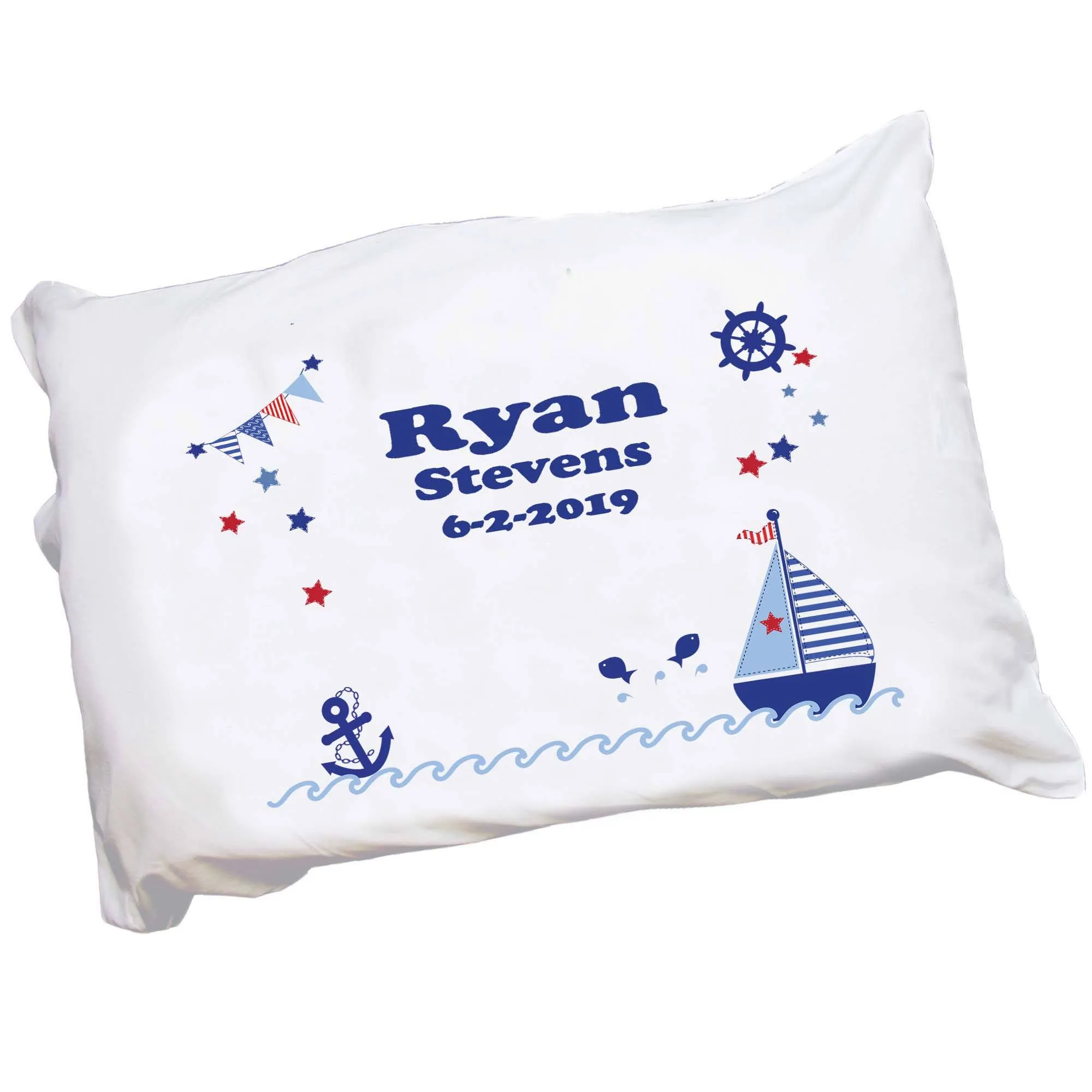 Personalized Sailboat Pillowcase